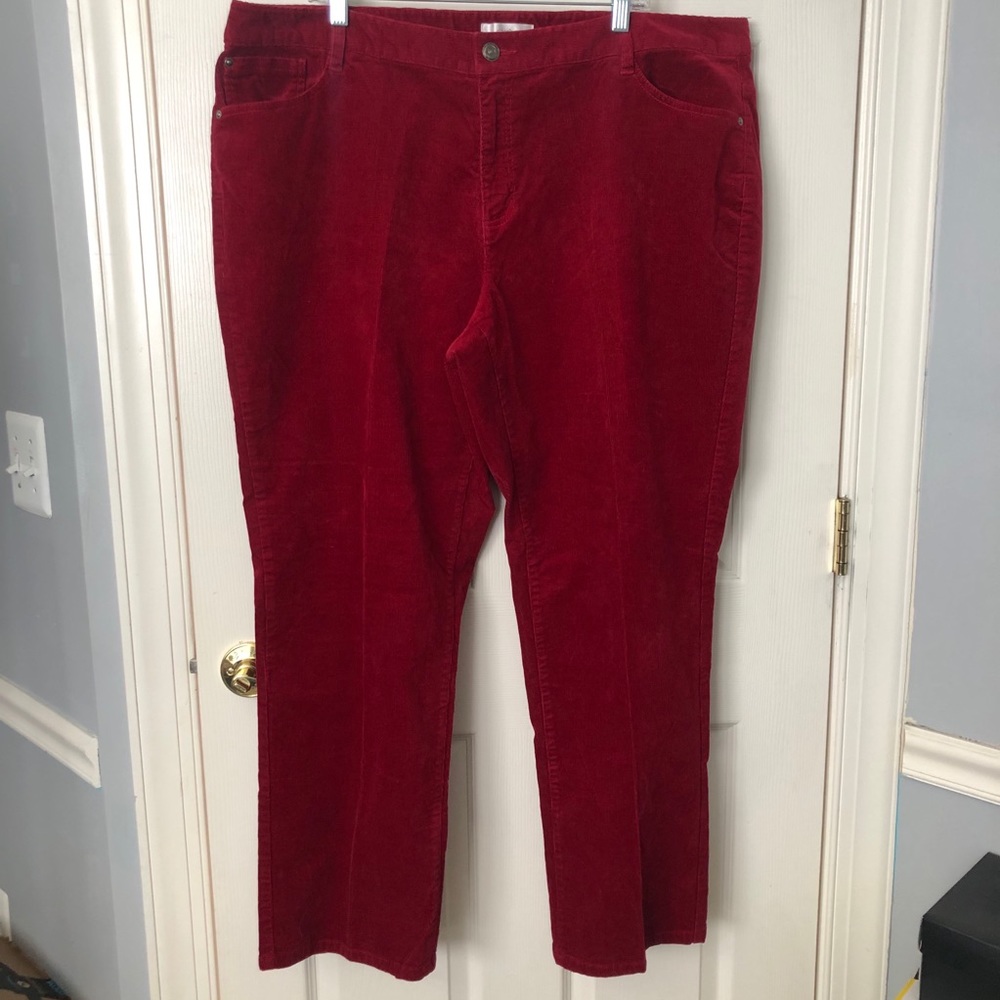CJ Banks Red Corduroy Pants 22W